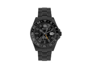 Philipp Plein GMT-I Challenger Quartz Uhr, PVD, Schwarz, 44 mm, PWYBA0923