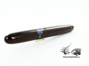 Pluma estilográfica Nakaya Cigar Raden Blue Roses, 17 mm, Plumín Rodiado