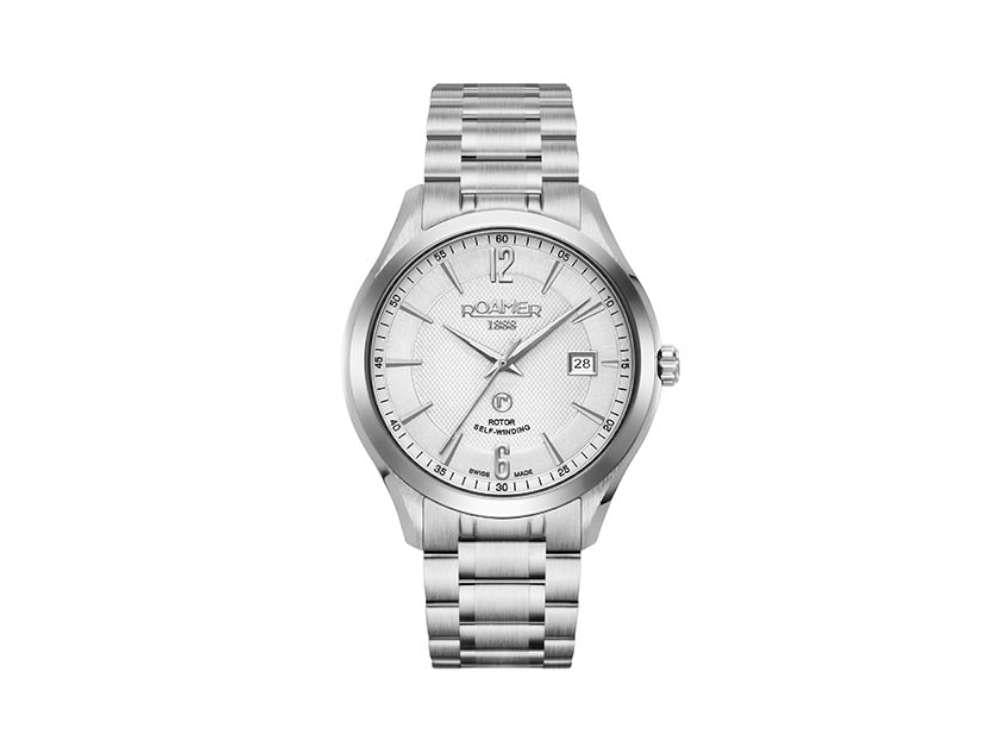 Roamer Mechaline Pro Automatik Uhr, ETA 2824-2, 41 mm, Weiss, 953660 41 14 90