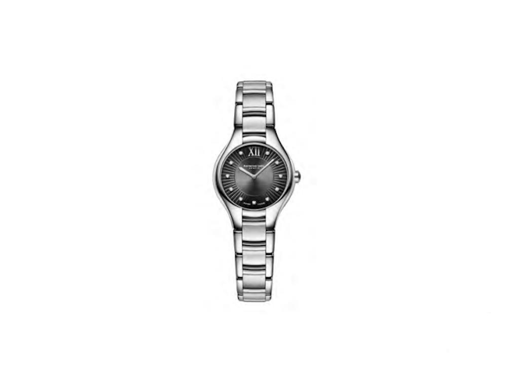 Raymond Weil Noemia Ladies Quartz Uhr, Grau, 24 mm, Diamanten, 5124-ST-60181