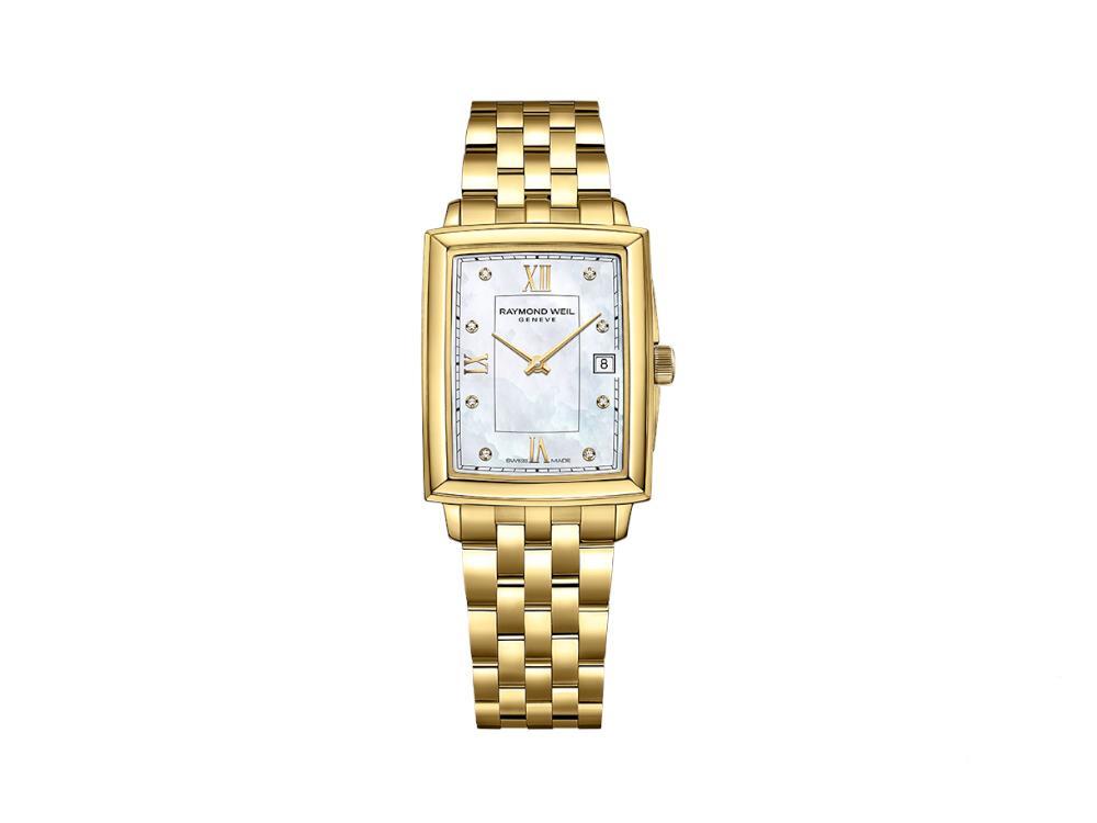Raymond Weil Toccata Ladies Uhr, Gold, Perlmutt, 23.4 mm, Tag, 5925-P-00995