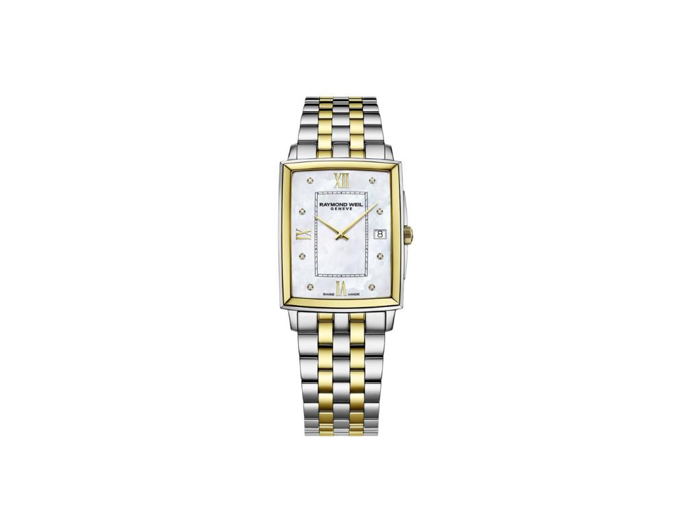 Raymond Weil Toccata Quartz Uhr, PVD Gold, Diamanten,Tag, 5425-STP-00995
