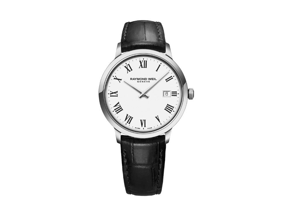 Raymond Weil Toccata Quartz Uhr, Weiss, 39 mm, Tag, Lederband, 5485-STC-00300