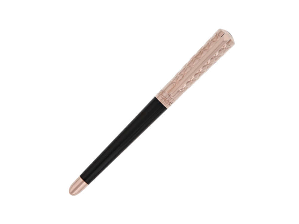S.T. Dupont Liberté Roller, Lack, Roségold PVD, Schwarz, 462601