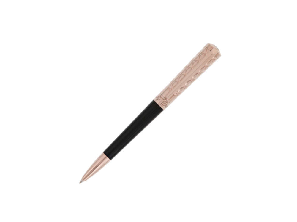 S.T. Dupont Liberté Kugelschreiber, Lack, Roségold PVD, Schwarz, 465601
