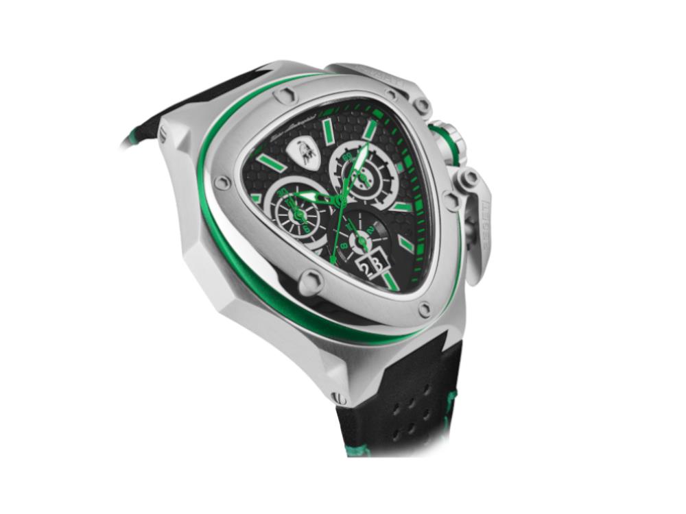 Tonino Lamborghini Spyder X Green SS Quartz Uhr, 53 mm, Chronograph, T9XF-SS