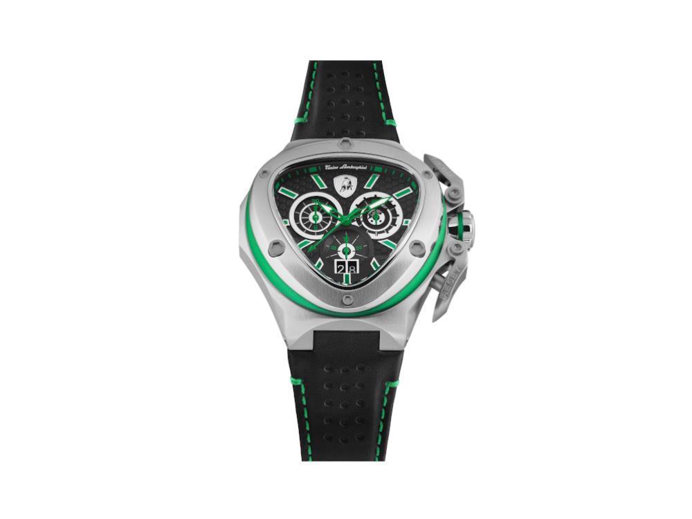 Tonino Lamborghini Spyder X Green SS Quartz Uhr, 53 mm, Chronograph, T9XF-SS