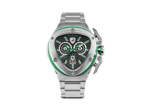 Tonino Lamborghini Spyder X Green SS Quartz Uhr, 53 mm, Chronograph, T9XF-SS-B