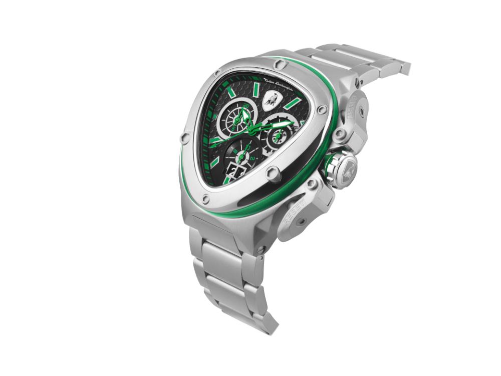 Tonino Lamborghini Spyder X Green SS Quartz Uhr, 53 mm, Chronograph, T9XF-SS-B