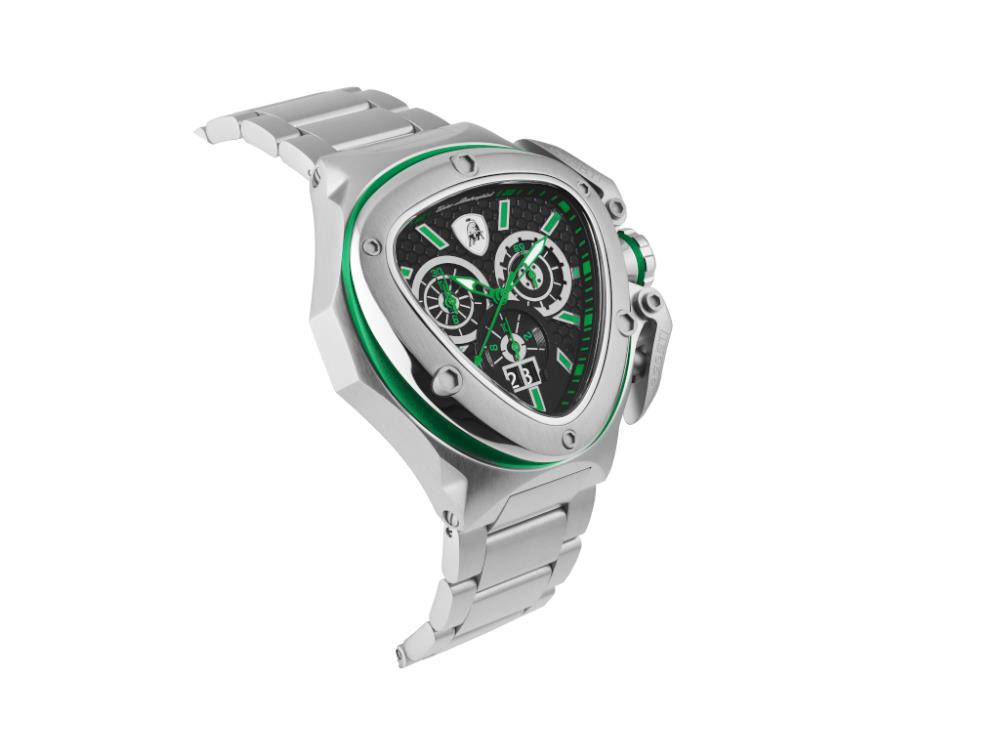 Tonino Lamborghini Spyder X Green SS Quartz Uhr, 53 mm, Chronograph, T9XF-SS-B