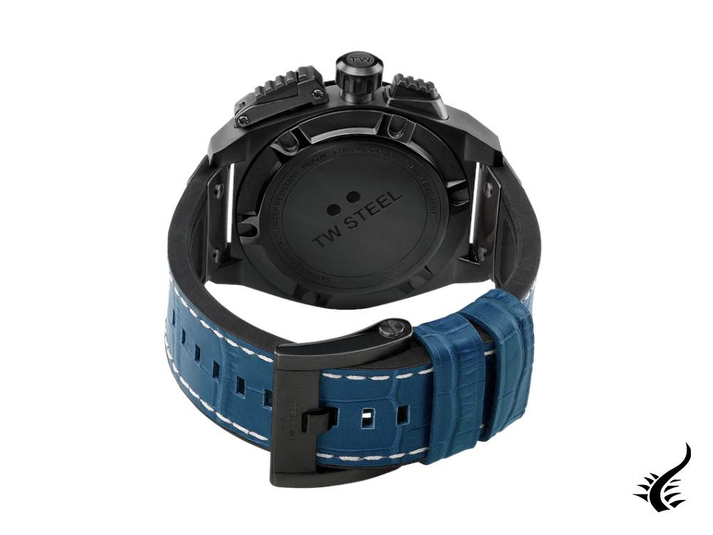 TW Steel Canteen Quartz Uhr, Blau, 46 mm, Lederband, 10 atm, TW1016