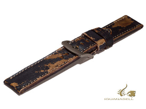 U-Boat Accesorios Armband, Leder, Baumwolle, Schwarz, 23mm., Edelstahl, 6965