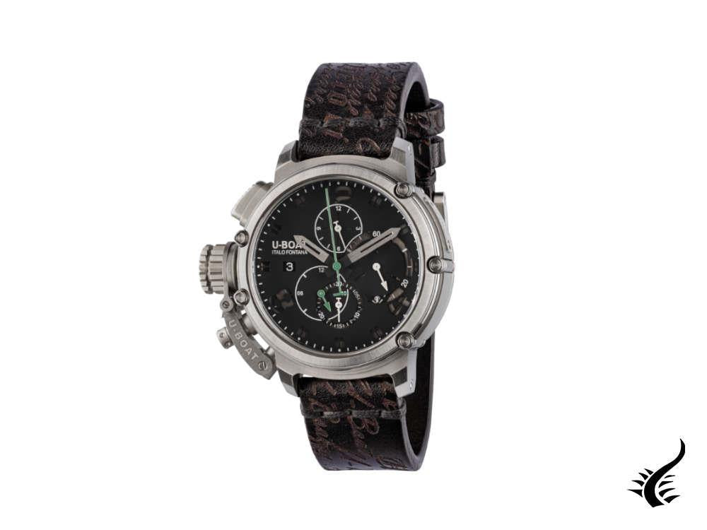 U-Boat Chimera Green Chrono SS Automatik Uhr, Schwarz, 46mm, Limitierte Ed, 8528