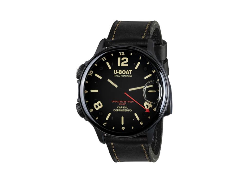 U-Boat Capsoil Doppiotempo, Quartz Uhr, DLC, 55 mm, Schwarz, 9671