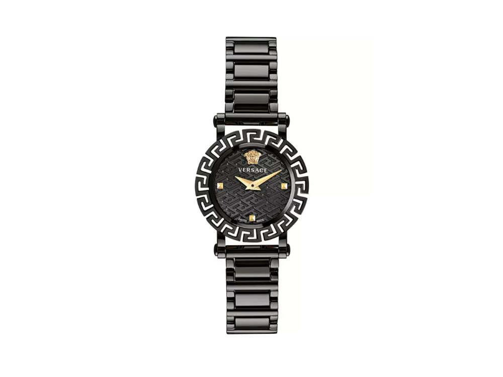 Versace Greca Glam Quartz Uhr, PVD, Schwarz, 30 mm, Shapir-Glas, VE2Q00522