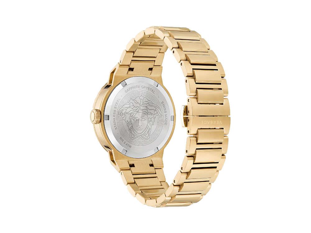 Versace Medusa Infinite Quartz Uhr, PVD Gold, Schwarz, 38 mm, VE3F00522