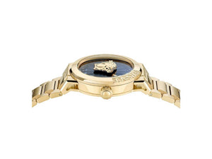 Versace Medusa Infinite Quartz Uhr, PVD Gold, Schwarz, 38 mm, VE3F00522