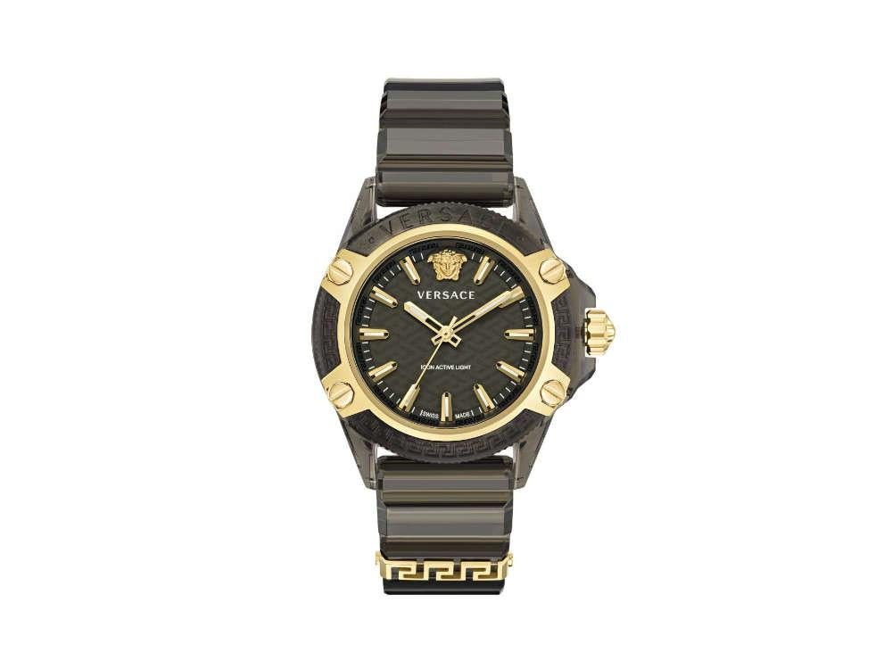 Versace Icon Active Indiglo Quartz Uhr, Polycarbonat, Schwarz, 43 mm, VE6E00123