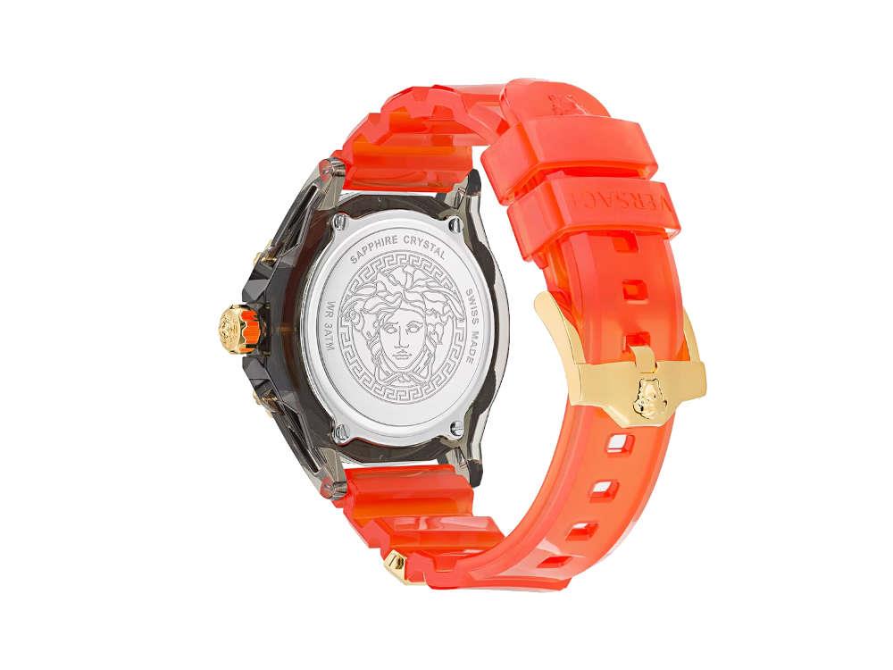 Versace Icon Active Indiglo Quartz Uhr, Polycarbonat, Schwarz, 43 mm, VE6E00223