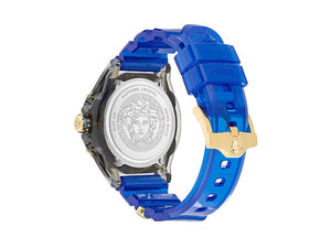 Versace Icon Active Indiglo Quartz Uhr, Polycarbonat, Blau, 43 mm, VE6E00323