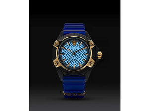 Versace Icon Active Indiglo Quartz Uhr, Polycarbonat, Blau, 43 mm, VE6E00323
