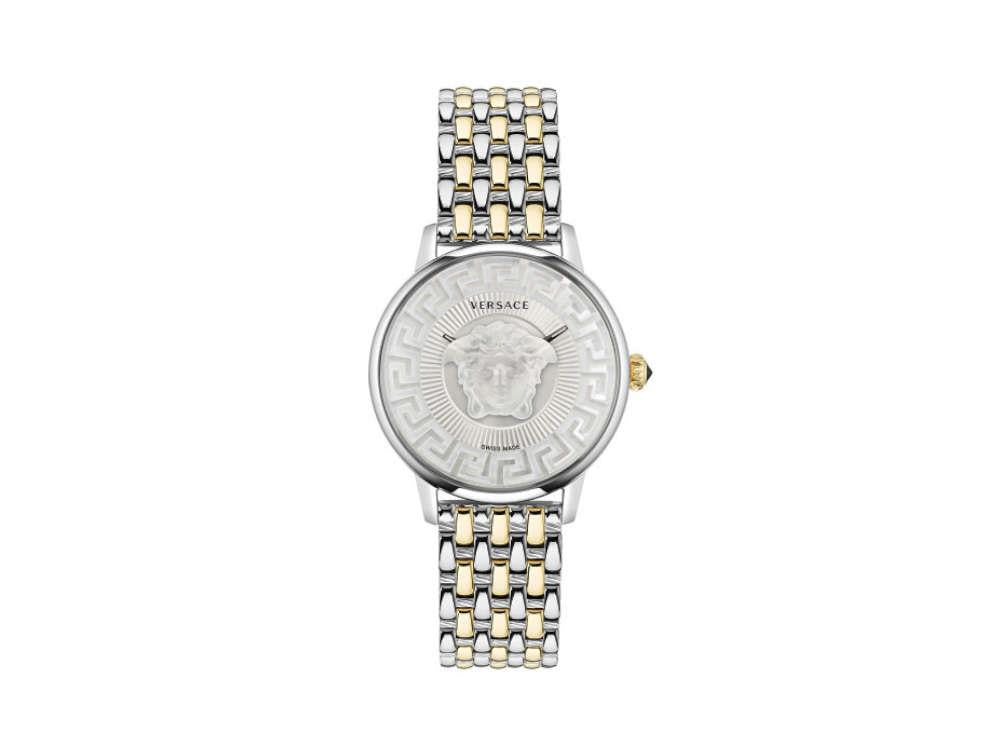 Versace Medusa Alchemy Quartz Uhr, PVD Gold, Silber, 38 mm, VE6F00423