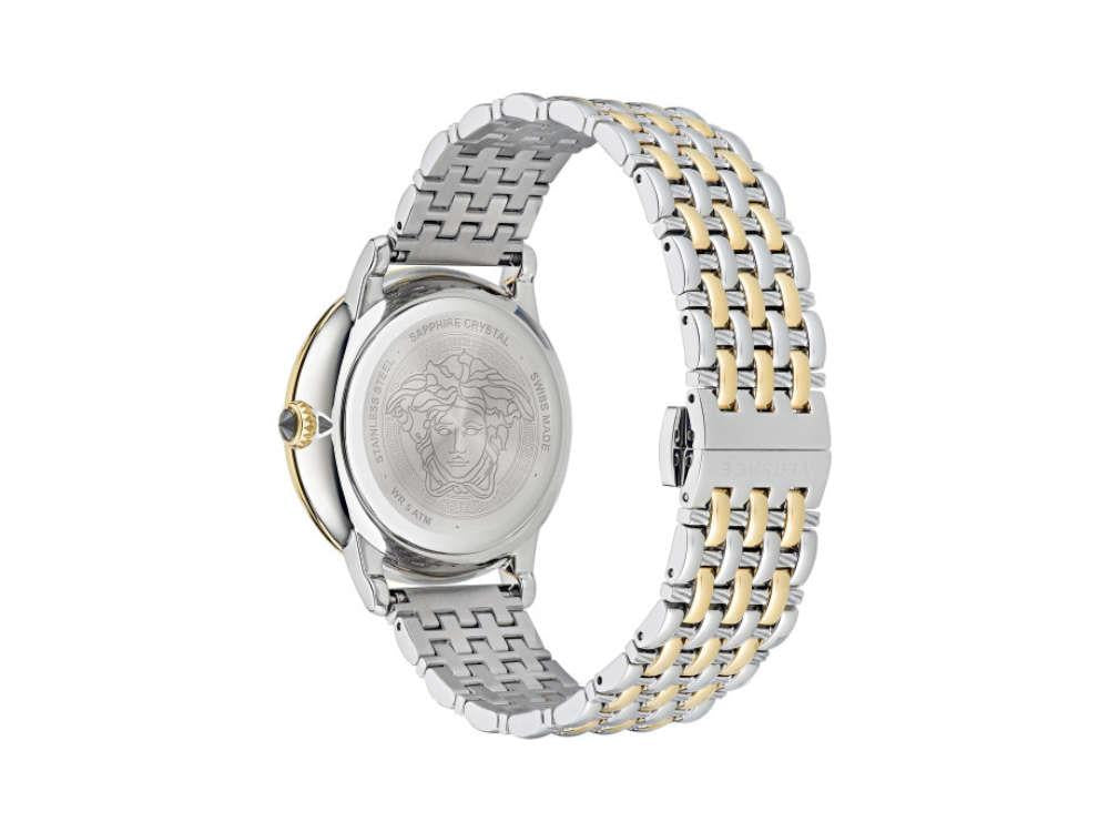 Versace Medusa Alchemy Quartz Uhr, PVD Gold, Silber, 38 mm, VE6F00423