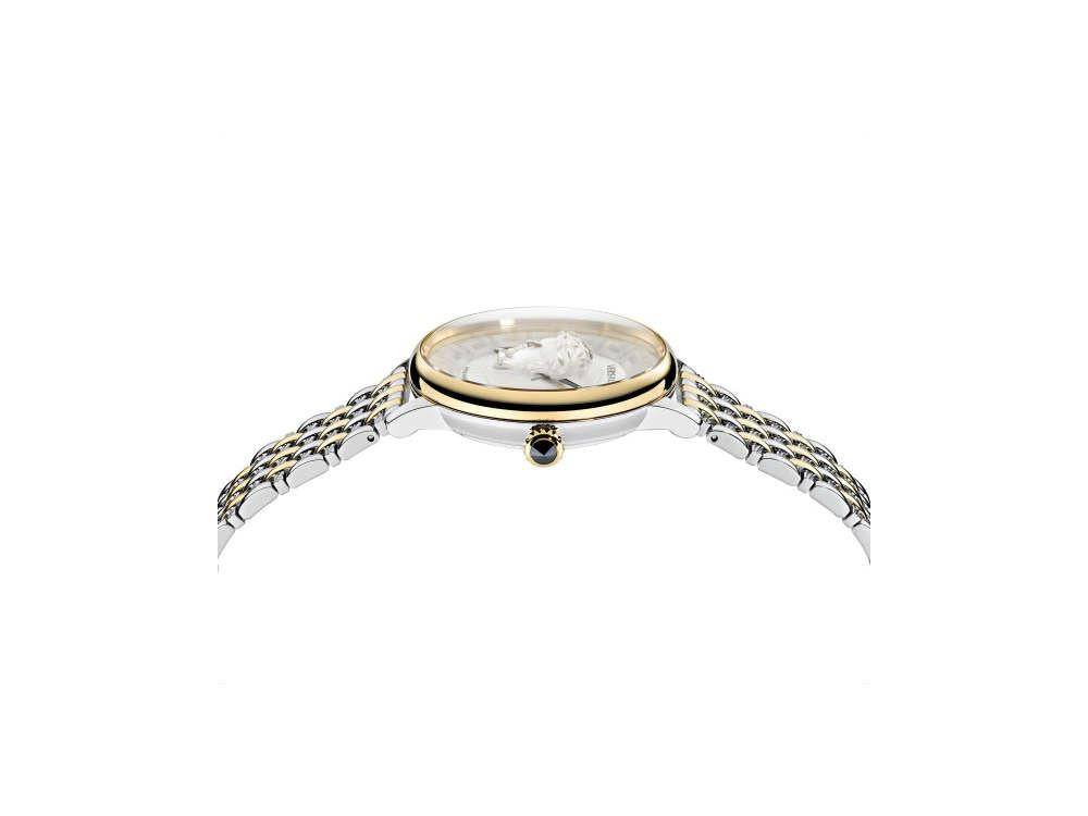Versace Medusa Alchemy Quartz Uhr, PVD Gold, Silber, 38 mm, VE6F00423