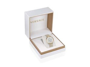 Versace Medusa Alchemy Quartz Uhr, PVD Gold, Silber, 38 mm, VE6F00423