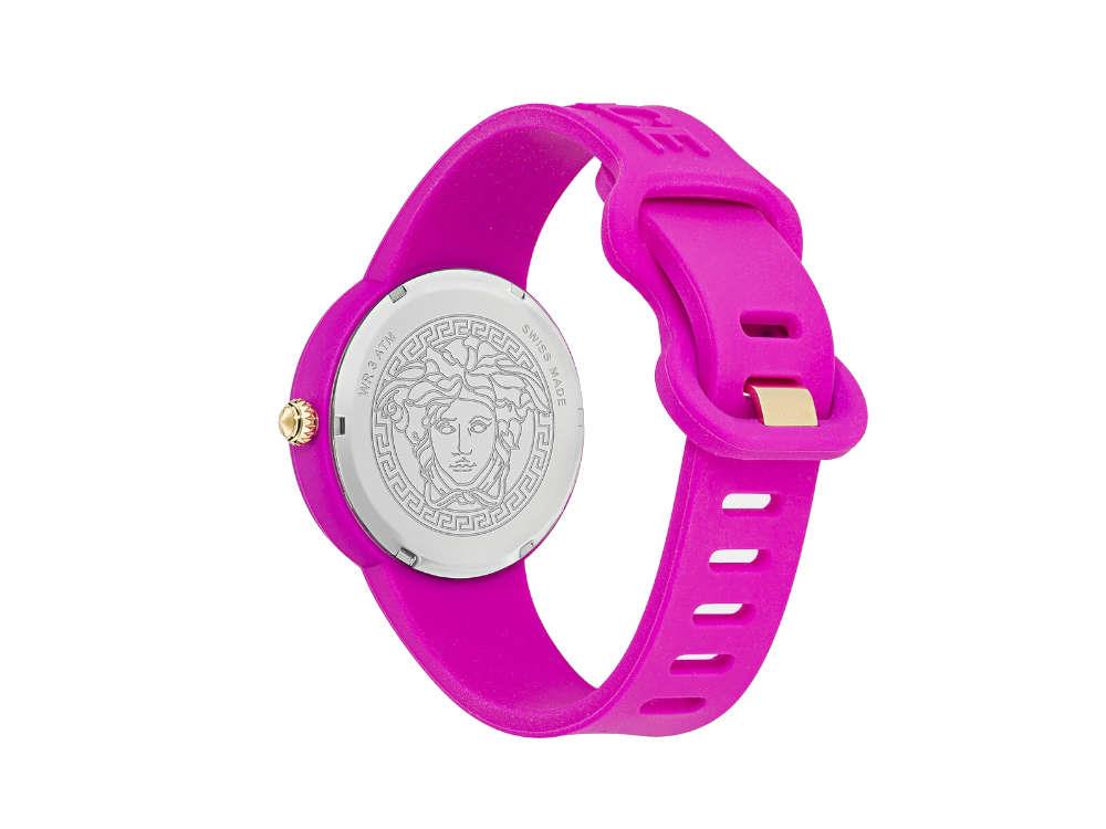 Versace Medusa Pop Quartz Uhr, Silikone, Rose, 39 mm, Shapir-Glas, VE6G00323
