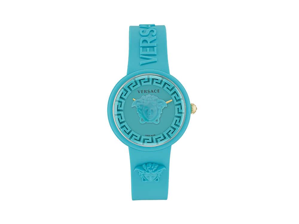 Versace Medusa Pop Quartz Uhr, Silikone, Türkis, 39 mm, Shapir-Glas, VE6G00423