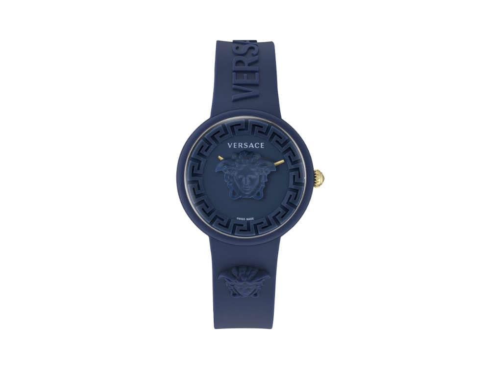 Versace Medusa Pop Quartz Uhr, Silikone, Blau, 39 mm, Shapir-Glas, VE6G00623