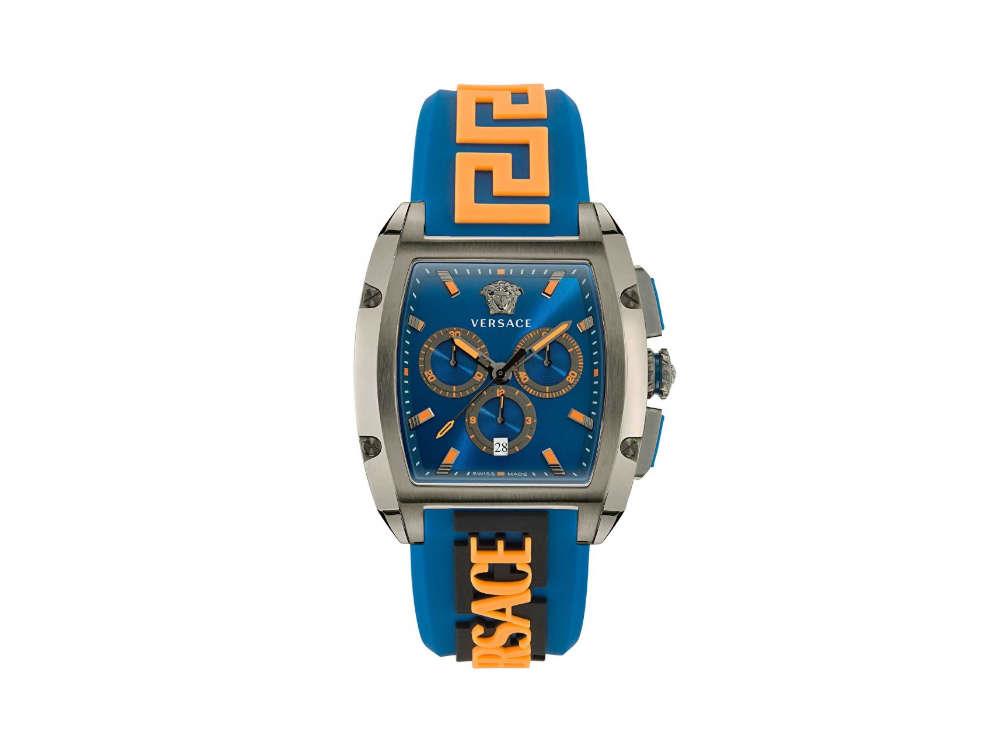 Versace Dominus Quartz Uhr, Blau, 42 x 49.50 mm, Shapir-Glas 
