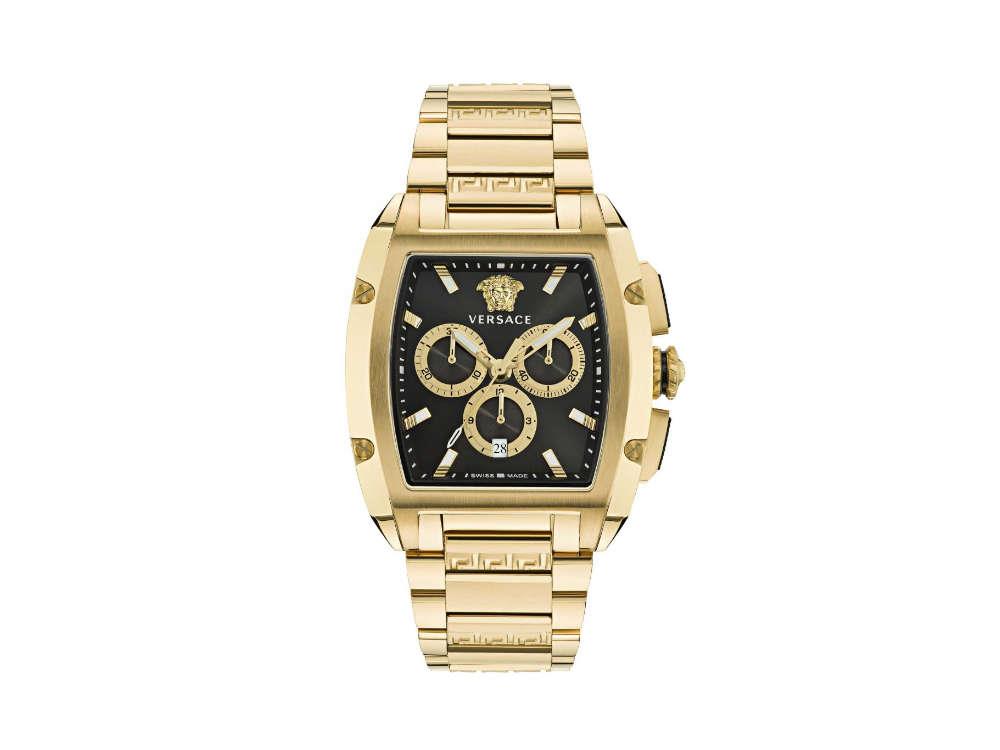 Versace Dominus Quartz Uhr, PVD Gold, Schwarz, 42 x 49.50 mm, VE6H00523