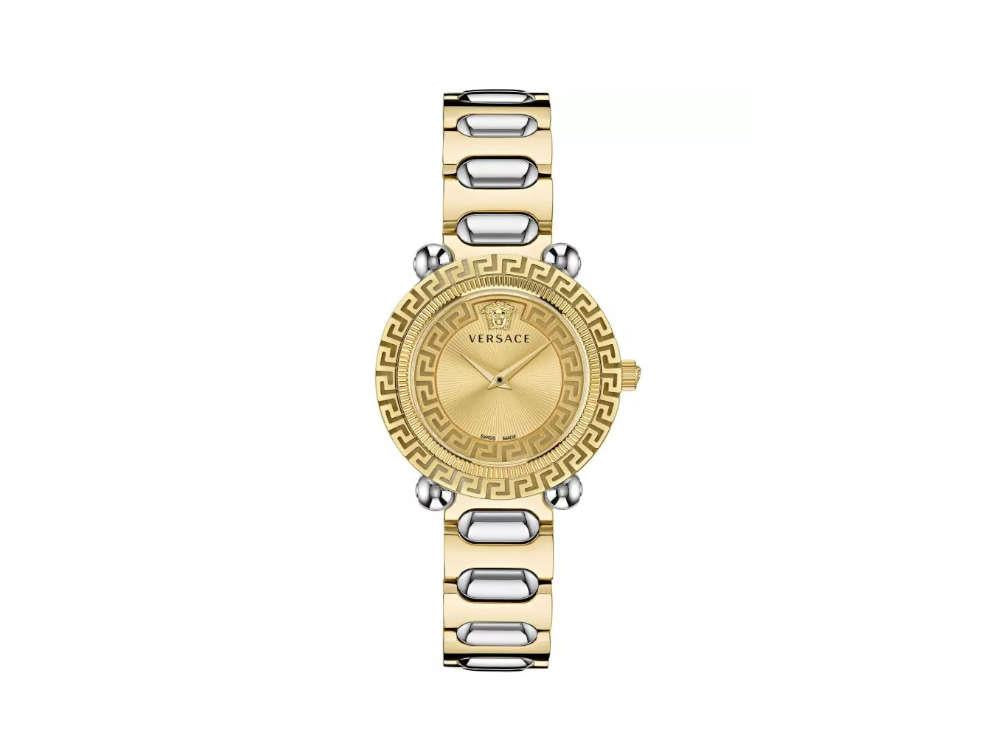 Versace Greca Twist Quartz Uhr, PVD Gold, Golden, 35 mm, Shapir-Glas, VE6I00423