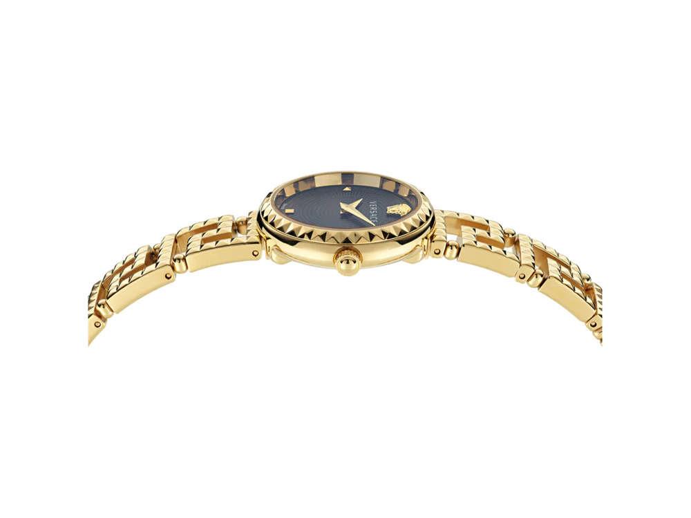 Versace Greca Goddess Quartz Uhr, PVD Gold, Schwarz, 28 mm, VE7A00423