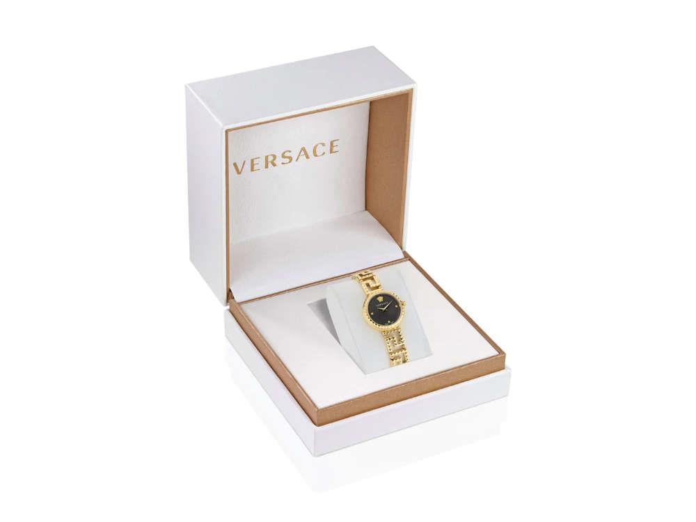 Versace Greca Goddess Quartz Uhr, PVD Gold, Schwarz, 28 mm, VE7A00423