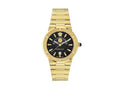 Versace Greca Logo Moonphase Quartz Uhr, PVD Gold, Schwarz, 38 mm, VE7G00323