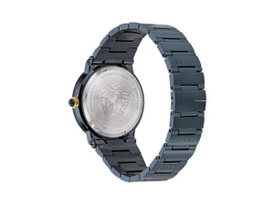 Versace Greca Logo Moonphase Quartz Uhr, PVD, Blau, 38 mm, VE7G00423