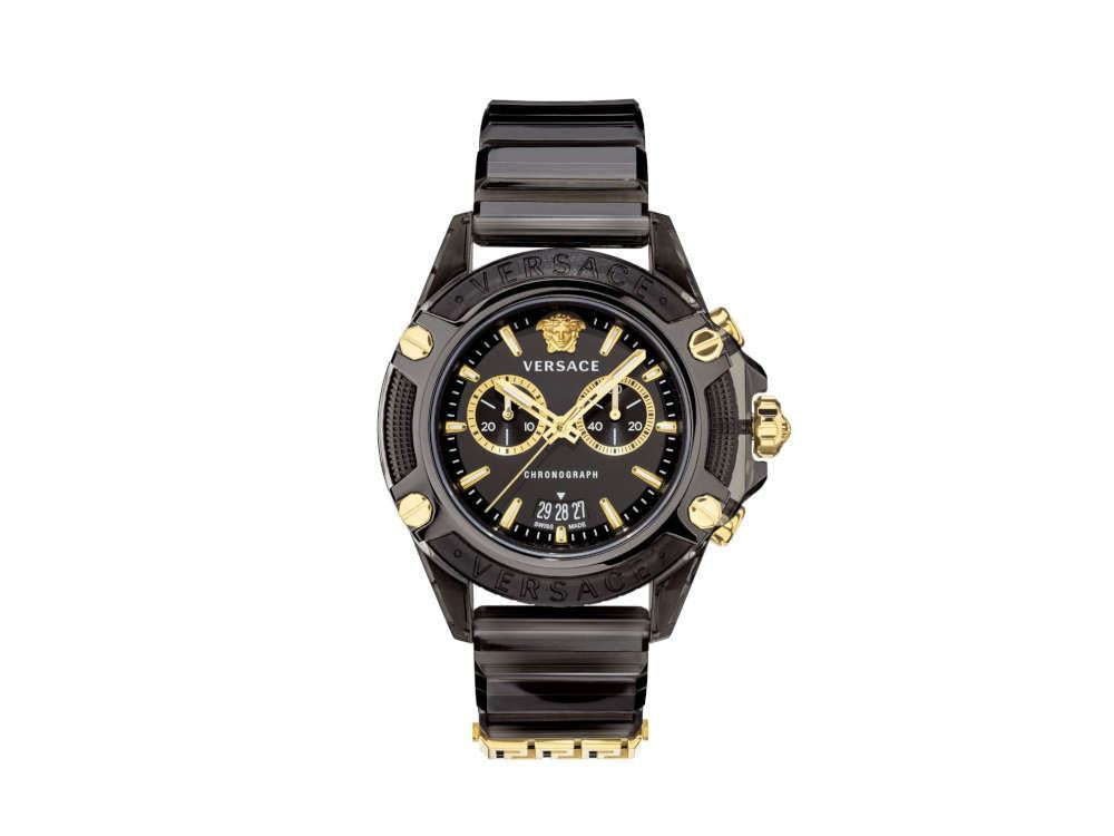Versace Icon Active Quartz Uhr, Polycarbonat, Schwarz, 44 mm, VEZ700421