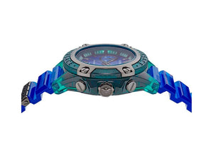 Versace Icon Active Quartz Uhr, Polycarbonat, Blau, 44 mm, VEZ701122
