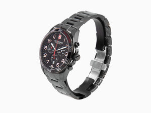 Victorinox Fieldforce Sport Chrono Quartz Uhr, Schwarz, 42 mm, Stahlband V241890