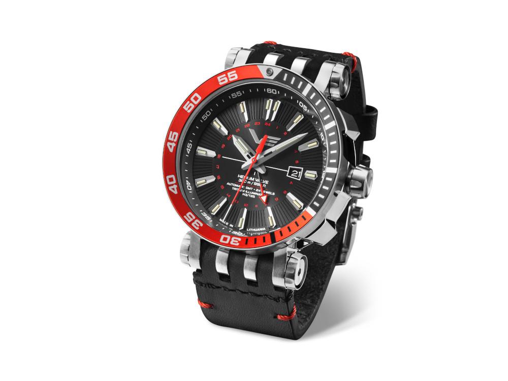 Vostok Europe Energia II GMT Automatik Uhr, Schwarz, Limitierte Ed, NH34-575A717