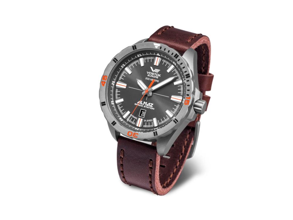 Vostok Europe Almaz Automatik Uhr, Titan, Grau, 47 mm, NH35A-320H263