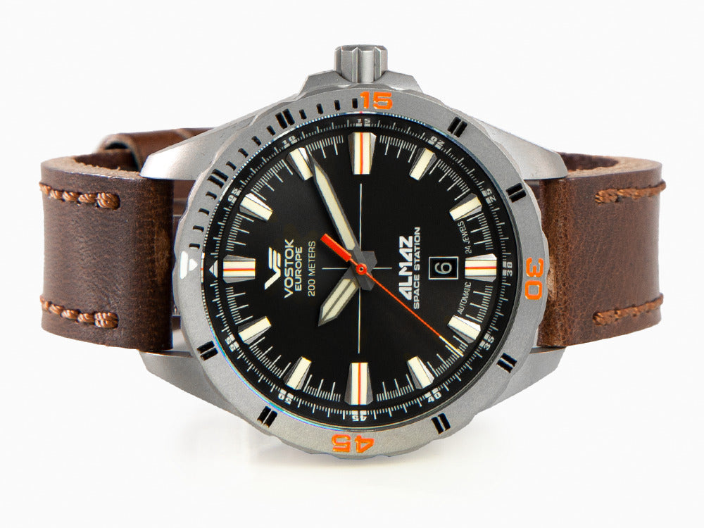 Vostok Europe Almaz Automatik Uhr, Titan, Grau, 47 mm, NH35A-320H263