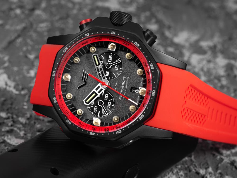 Vostok Europe Atomic Age Quartz Uhr, PVD, 48 mm, Tritium, Chrono, VK64-640C699