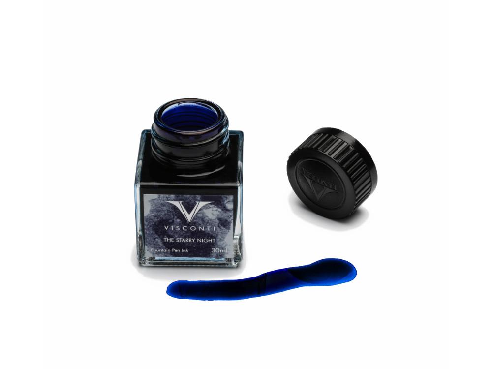 Visconti Starry Night Tintenfass, 30ml, Blau, Glass, INKVG-30ML18