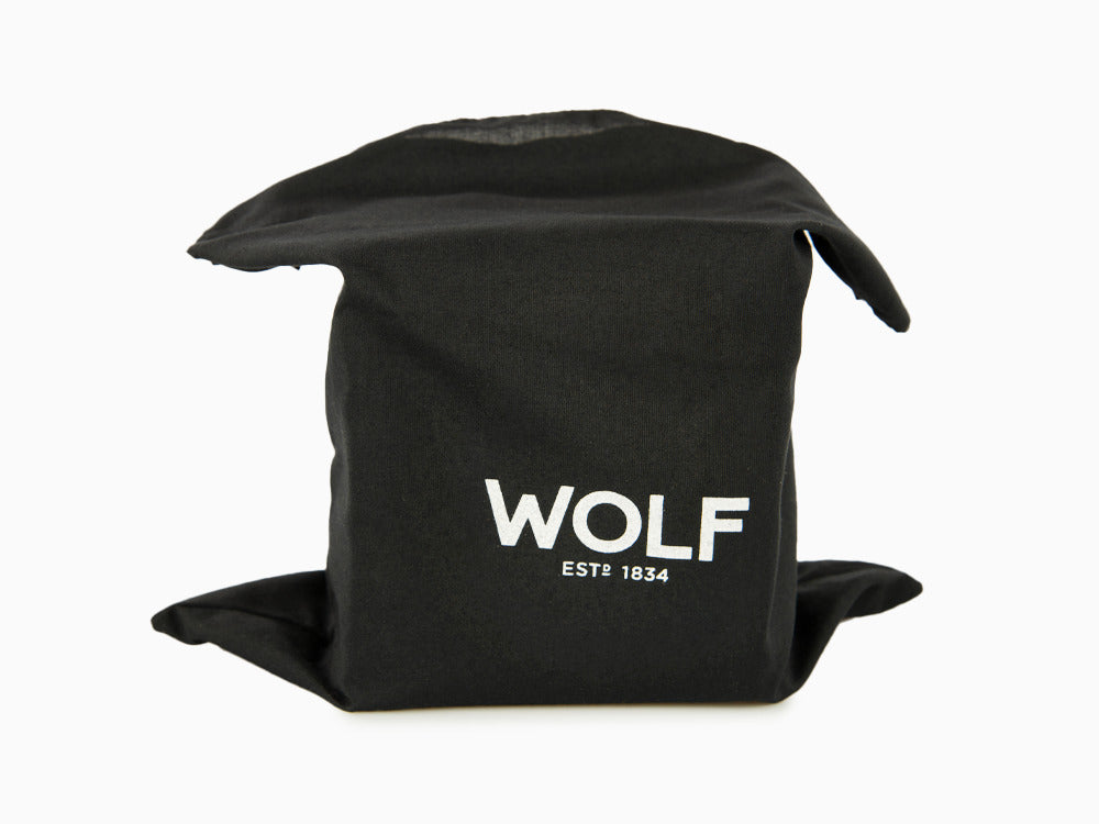 WOLF Cub Uhrenbeweger, 1 Uhr, Schwarz, Vegane Leder, 461103