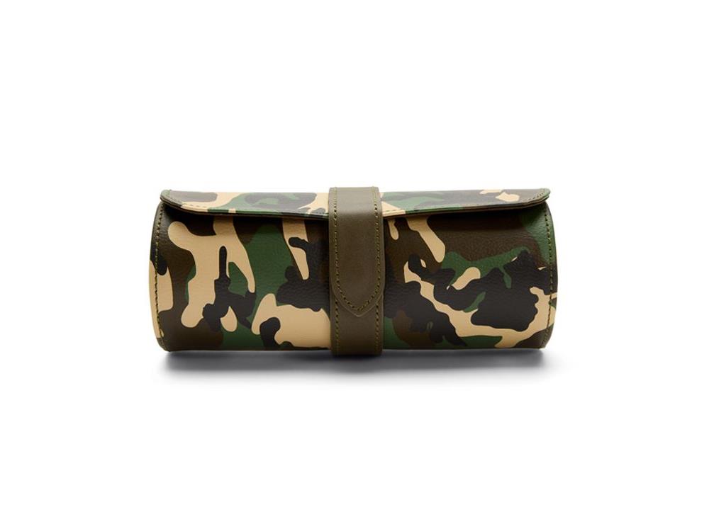 WOLF Elements Earth Uhrenrolle, 3 Uhren, Grün, Vegane Leder, 665230