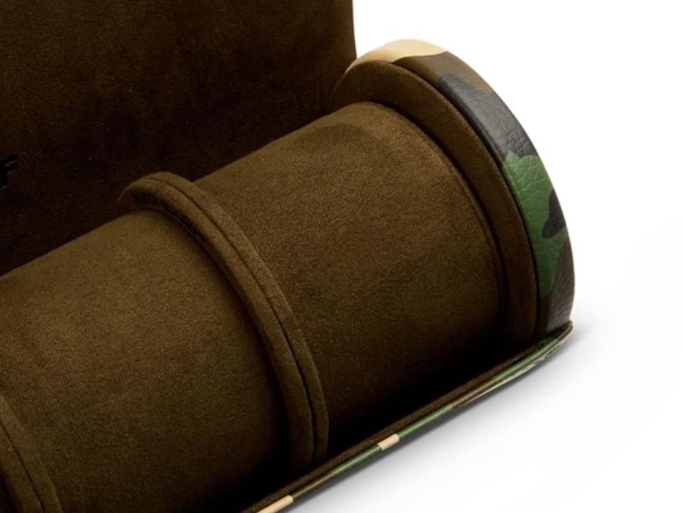 WOLF Elements Earth Uhrenrolle, 3 Uhren, Grün, Vegane Leder, 665230